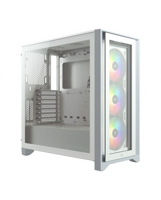 Corsair iCUE 4000X RGB鋼化玻璃中塔式ATX機箱 — 白色