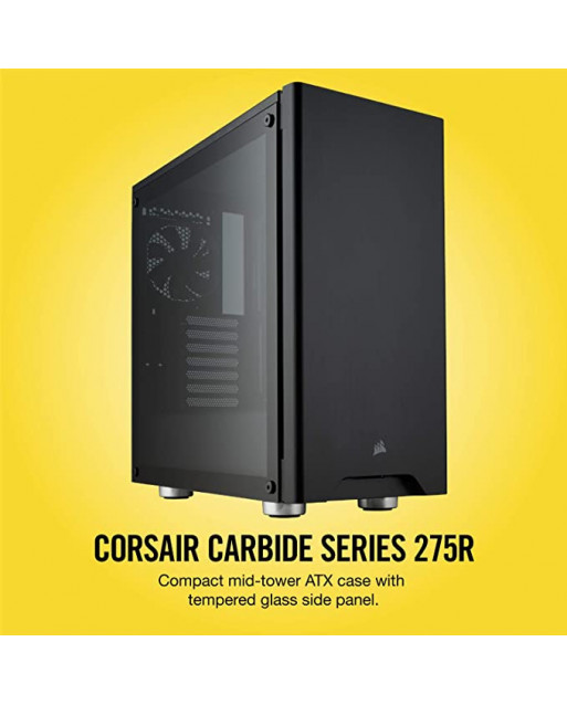 Corsair Carbide Series 275R鋼化玻璃中塔式遊戲機箱 - 黑色