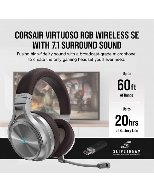 Corsair VIRTUOSO RGB 無線 SE高保真遊戲耳機 - Espresso