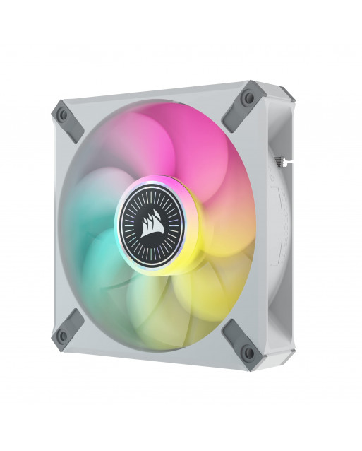Corsair iCUE ML120 RGB ELITE Premium 120mm PWM Magnetic Levitation Fan — White Triple Fan Kit with iCUE Lighting Node CORE