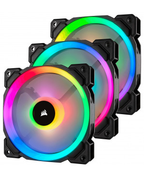 Corsair LL120 RGB 120mm Dual Light Loop RGB LED PWM Fan — 3 Fan Pack with Lighting Node PRO