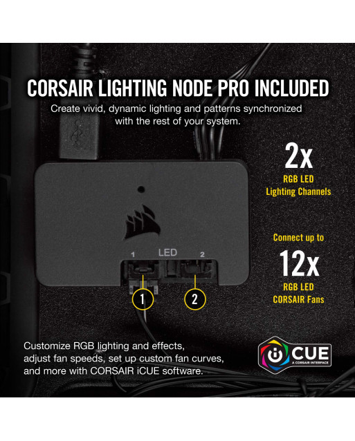 Corsair LL120 RGB 120mm雙燈環RGB LED PWM風扇 - 3個裝（帶Lighting Node PRO）