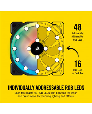 Corsair LL120 RGB 120mm Dual Light Loop White RGB LED PWM Fan — Single Pack