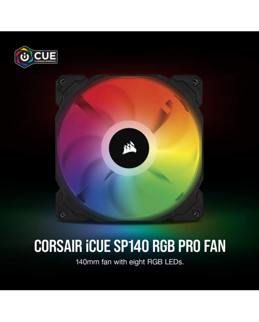 Corsair iCUE SP140 RGB PRO Performance 140mm Dual Fan Kit with Lighting Node CORE