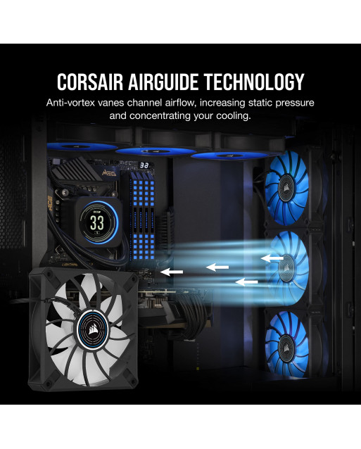 Corsair ML120 LED ELITE藍色高端120mm PWM磁懸浮風扇 