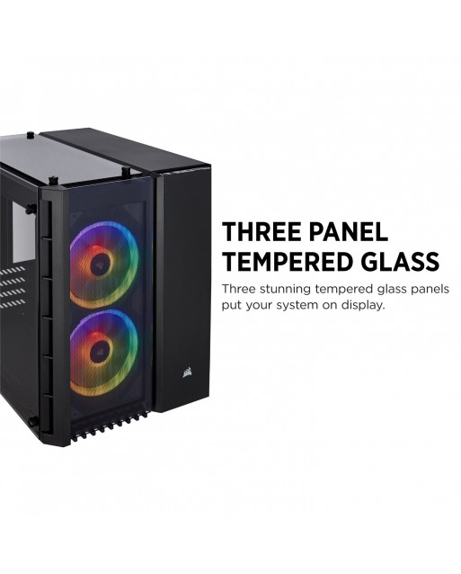 Corsair Crystal Series 280X RGB 鋼化玻璃微型ATX機箱 - 黑色