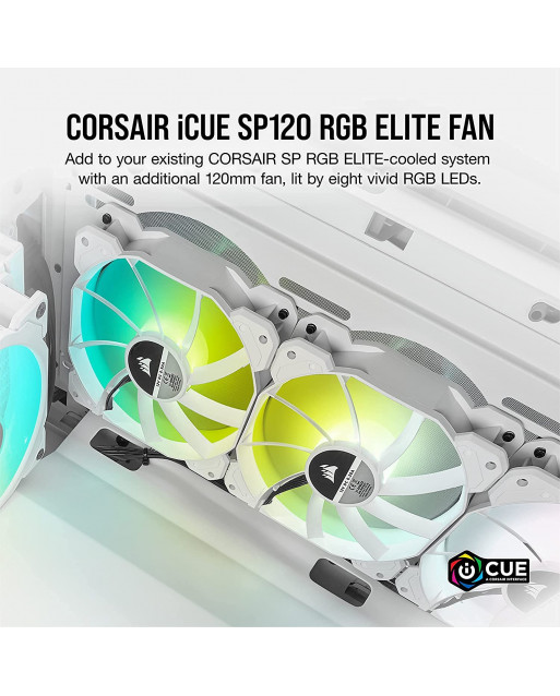 Corsair iCUE SP120 RGB ELITE Performance 140mm White PWM Fan — Single Pack 