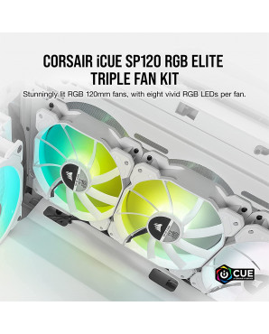 Crosair iCUE SP120 RGB ELITE高性能120mm PWM風扇 — 三個裝包含Lighting Node CORE