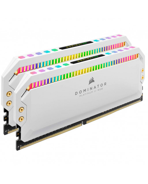 Corsair DOMINATOR® PLATINUM RGB 32GB (2x16GB) DDR5 DRAM 5200MHz C38記憶體套件 — 白色