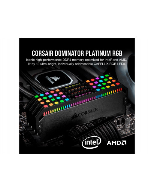 Corsair DOMINATOR® PLATINUM RGB 32GB (2x16GB) DDR5 DRAM 6200MHz C36記憶體套件 黑色