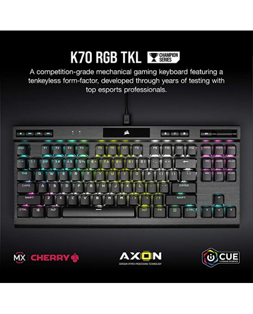 Corsair K70 RGB TKL CHAMPION SERIES 機械遊戲鍵盤 — CHERRY® MX Red
