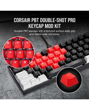 Corsair PBT DOUBLE-SHOT PRO雙色注塑鍵帽套件 — 原色紅