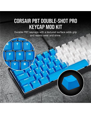 Corsair PBT DOUBLE-SHOT PRO雙色注塑鍵帽套件 — 藍色