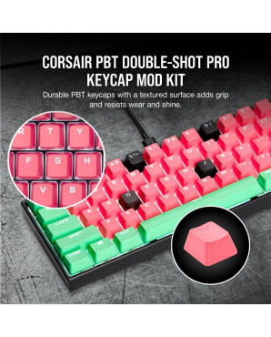Corsair PBT DOUBLE-SHOT PRO 雙色注塑鍵帽套件 — 粉色 