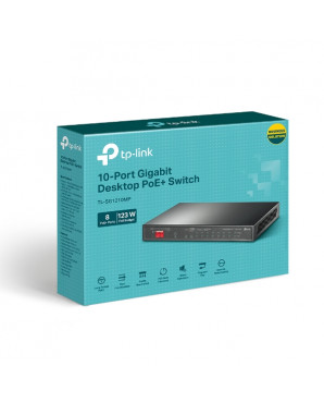 TP-Link TL-SG1210MP  10-Port Gigabit Desktop Switch with 8-Port PoE+