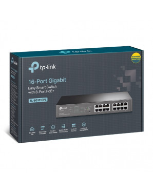 TP-Link SG1016PE  16-Port Gigabit Easy Smart Switch with 8-Port PoE+